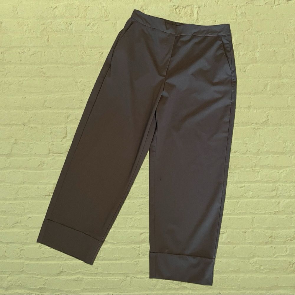 Zara high rise cuffed trousers khaki